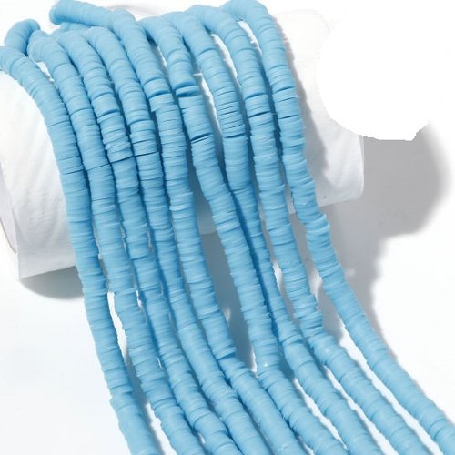 Perles heishi bleu ciel 6mm - x50