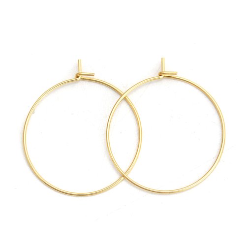 Boucles d'oreilles créole acier inoxydable doré 28 x 25mm - x2