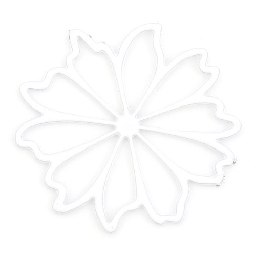 Breloque estampe blanc fleur 17mm