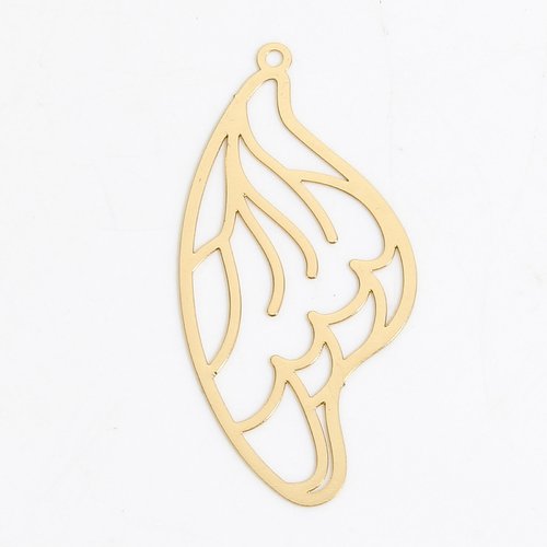 Breloque estampe doré aile de papillon 44 x 21mm