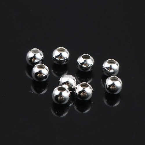 Perles ronde argenté 3mm - x20 | 10320