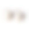 Boucles d’oreilles clou ronde blanc doré 14 x 10mm – x2