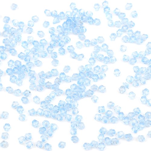 Perles toupie acrylique bleu 4mm - x100