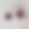 Breloque étoile émail paillettes doré violet 15 x 12mm