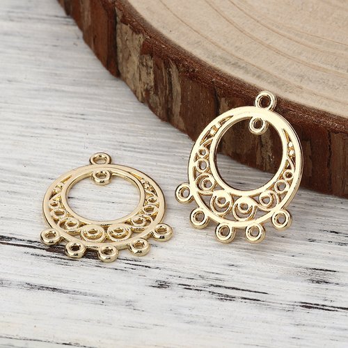 Connecteur lustre rond doré 26 x 21mm