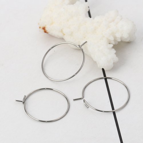 Boucles d’oreilles créole acier inoxydable argent mat 23 x 20mm – x2