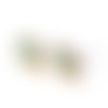 Boucles d'oreilles puces doré goutte d'eau strass vert 14 x 8mm - x2 | 10723