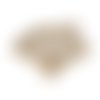 Breloque éventail émail paillettes doré blanc 20 x 14mm | 10826