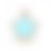 Connecteur étoile bleu clair doré émail 24 x 19mm | 10947
