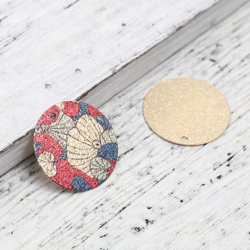 Breloque peinture feuille doré 20mm