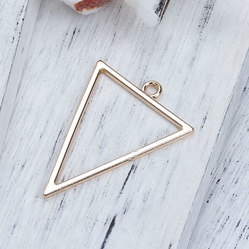 Pendentif géométrique triangle doré 35 x 27mm | 11453