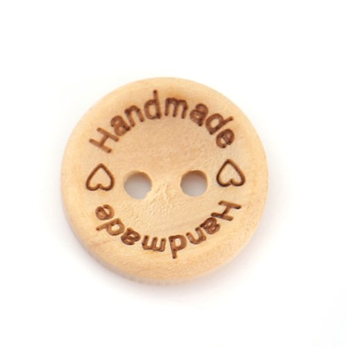 Boutons en bois naturelle handmade 15 mm - x5