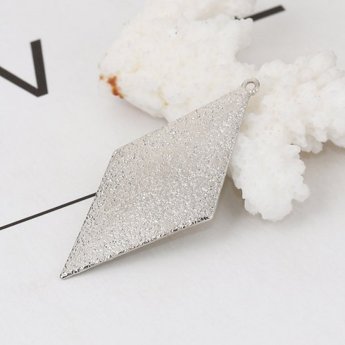 Pendentif losange argent mat amas stellaire 42 x 20mm