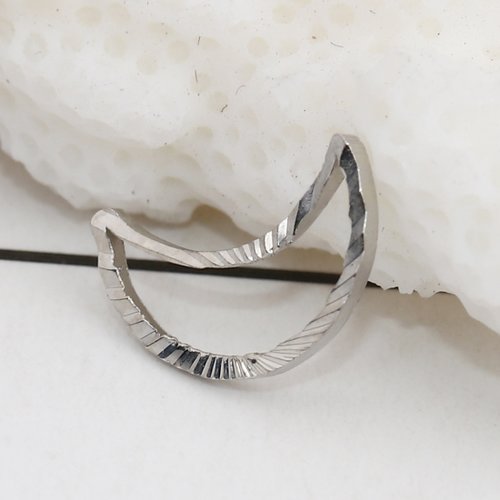 Connecteurs demi lune argent mat 10 x 7mm - x5