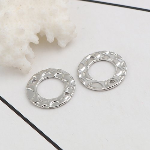 Connecteur argent mat fleurs 15mm