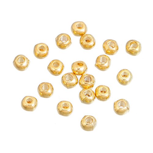 Perles de rocailles ronde doré 3mm - x20