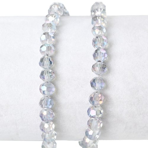 Perles cristal ab transparent à facettes 6mm - x5