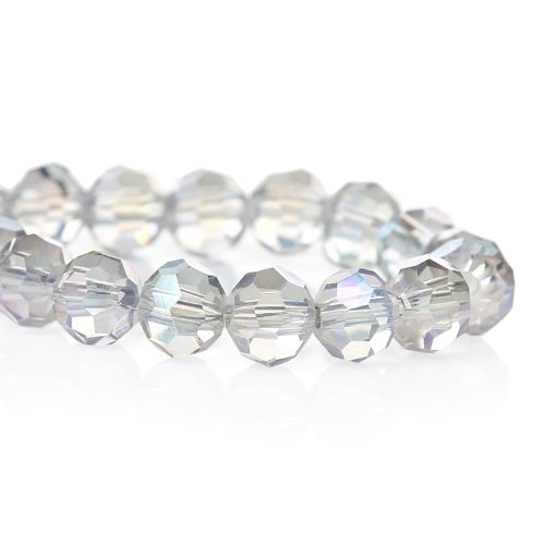 Perles cristal ab transparent à facettes 6mm - x5 | 11826