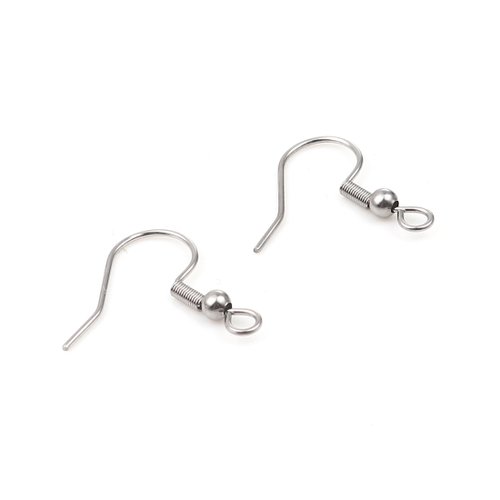 Boucles d'oreille acier inoxydable argent mat 22 x 20 mm - x2