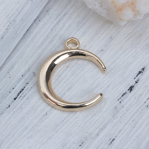 Breloque croissant de lune doré 20 x 16mm