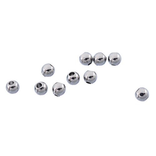 Perles de rocailles en acier inoxydable ronde argent mat 3mm - x5 | 11938