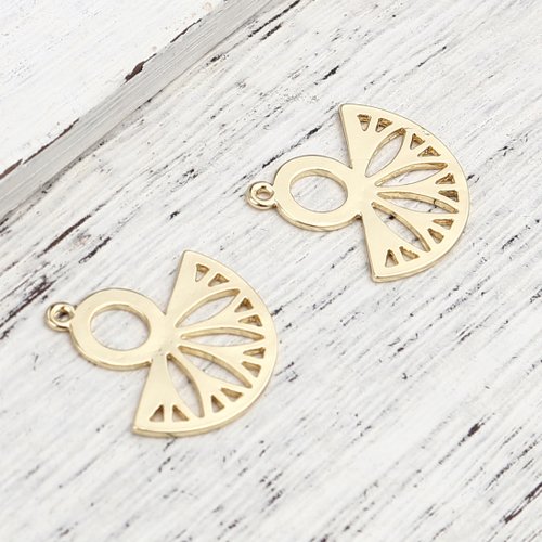 Breloque demi cercle plaqué or 18k 26mm