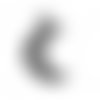 Breloques demi lune argent vieilli 18 x 11 mm - x5 | 12490