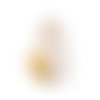 Breloque lapin doré blanc jaune 20mm