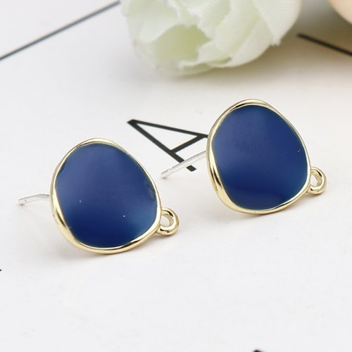 Boucles d'oreilles saphir doré 15mm - x2