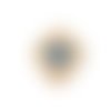 Breloque coeur brillant doré bleu 18 x 14 mm | 12562