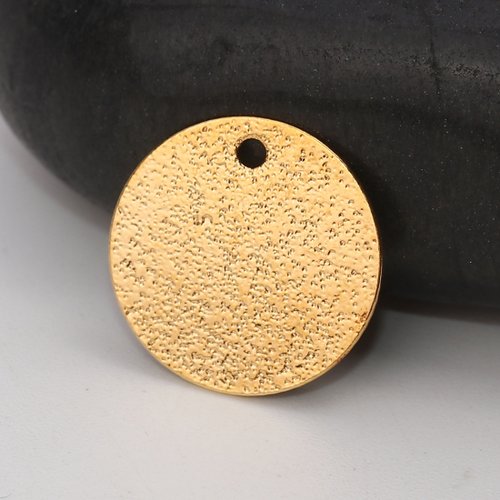 Breloque sequin rond doré amas stellaire 14 mm