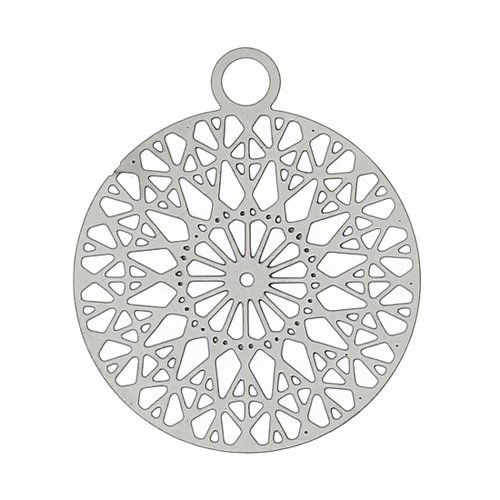 Pendentif acier inoxydable argent mat 22 x 18 mm