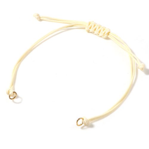 Bracelet tressé beige doré réglable 14.5cm
