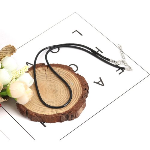 Collier en acier inoxydable polyester noir 45.5 cm