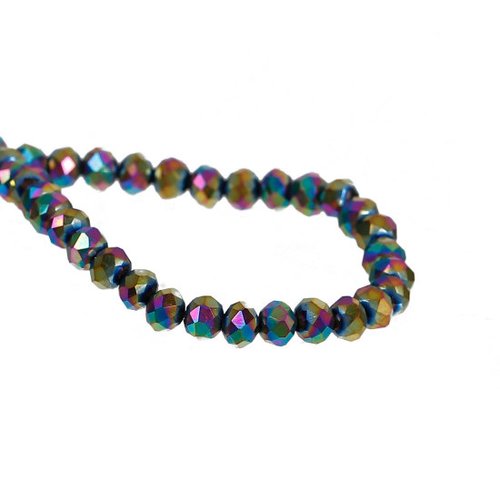 Perles en verre multicolore à facettes 4 mm - x10 | 12796