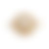 Connecteur rond blanc doré imitation perles 21 x 15mm | 14190