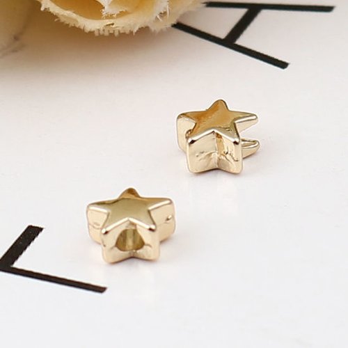 Perle métal étoile plaqué 16k 5mm
