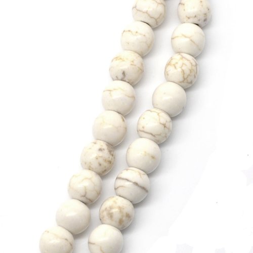 Perles imitation rond blanc 6mm - x5 | 15194