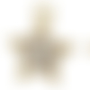 Pendentif etoile doré avec strass transparent 16 x 13mm | 15198