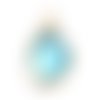 Breloque marquise doré bleu clair 16mm