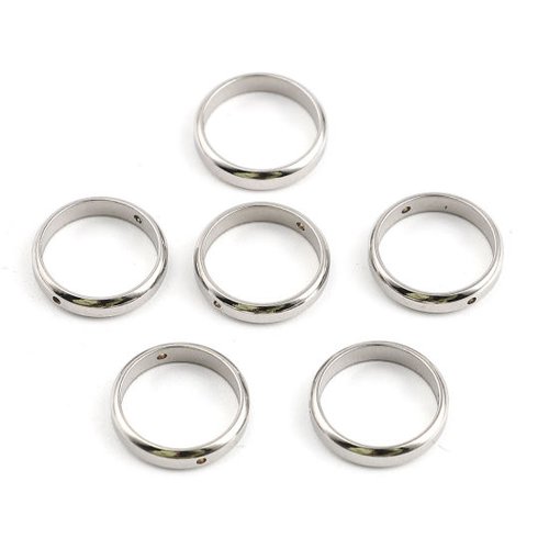 Cadre pour perle acier inoxydable argent mat 14mm