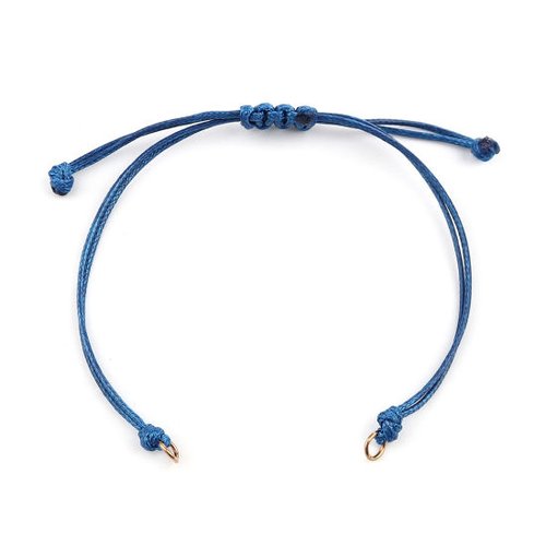 Bracelet réglable or rose bleu foncé 13.5cm