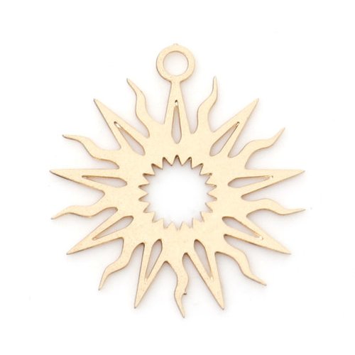 Breloque estampe soleil doré 16 x 15mm