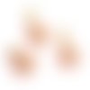 Breloque acier inoxydable fleur doré rose 10mm