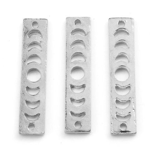Connecteur lune argent rectangle 30 mm