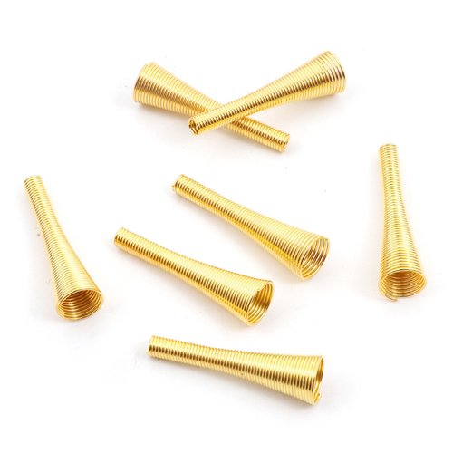 Coupelle ressort doré (convenable à perle 14mm dia.) 31 x 9 mm