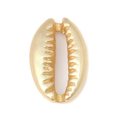Perle coquillage doré mat 12 x 8mm