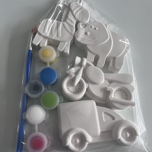 Kit créatif : donuts gourmands & safari rigolo - céramique d'art (10 pièces)