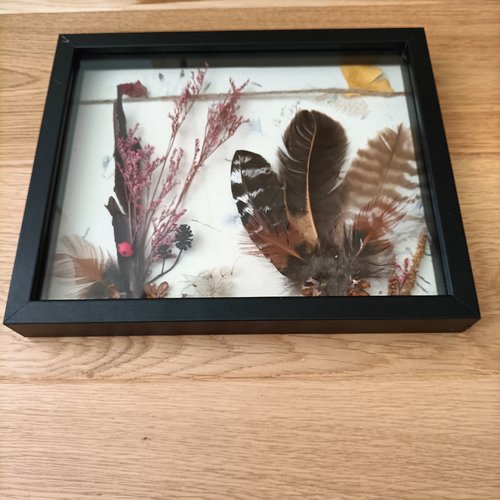 Cadre éveil à la nature - tableau naturel fait main