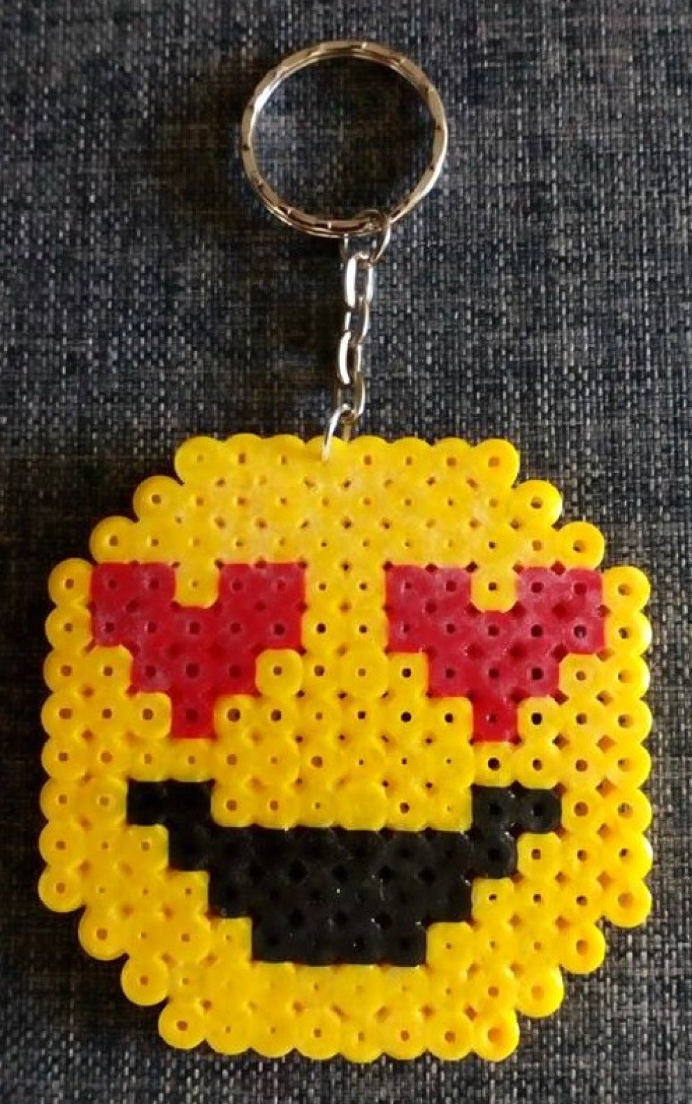 Porte Clés Emoji Amoureux Pixel Arts Hama Beads